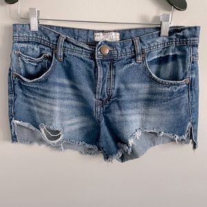 Cut off denim shorts